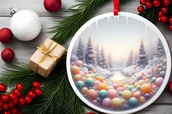 Round Molten Candy Christmas Digital Painting PNG Product Image 2