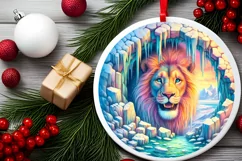 Melting Ice Wall with Smiling Lion Sublimation PNG Product Image 2