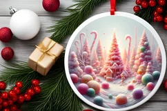 Pastel Molten Candy Winter Scene Sublimation PNG Product Image 2