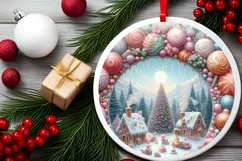 Pastel Molten Candy Winter Scene Sublimation PNG Product Image 2