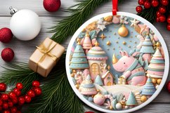 Round Christmas Ornament Sublimation|Clipart Product Image 2
