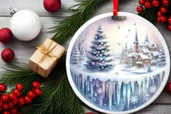 Round Christmass Ornament Sublimation|Clipart Product Image 2