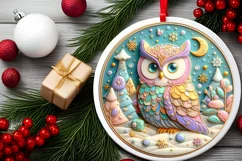 Round Christmas Ornament Sublimation|Clipart Product Image 2