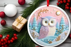 Round Christmas Ornament Sublimation|Clipart Product Image 2