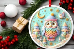 Round Christmas Ornament Sublimation|Clipart Product Image 2