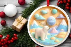 Round Christmas Ornament Sublimation|Clipart Product Image 2
