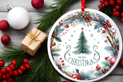 Round Christmass Ornament Sublimation|Clipart Product Image 2
