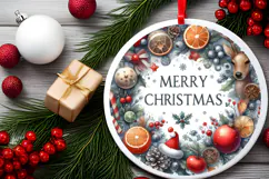 Round Christmass Ornament Sublimation|Clipart Product Image 2