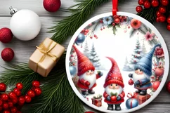 Round Christmass Winter Gnomes PNG Product Image 2