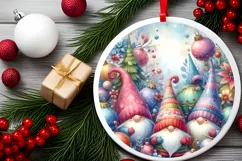 Round Christmass Winter Gnomes PNG Product Image 1