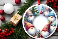 Round Christmass Winter Gnomes PNG Product Image 1