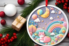 Round Christmas Ornament Sublimation|Clipart Product Image 2