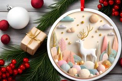 Round Christmas Ornament Sublimation|Clipart Product Image 2