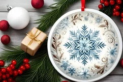 Watercolor Snowflake Christmas PNG Product Image 1