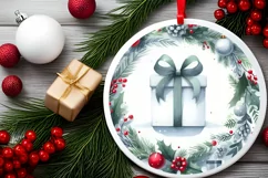 Gift Snowflake Christmas Ornament Sublimation PNG Product Image 2