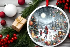 Christmas Scene Baby it's Cold Outside Ornament Sublimation Product Image 2