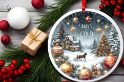 Winter Scene Watercolor Large Text PNG Product Image 2