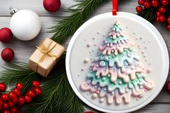 Winter Scene 3D Christmass Round Ornament PNG Product Image 2