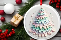 Winter Scene 3D Christmass Round Ornament PNG Product Image 2
