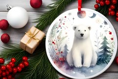 Polar Bear Christmas Ornament Sublimation PNG Product Image 1