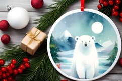 Polar Bear Christmas Ornament Sublimation PNG Product Image 2