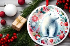 Polar Bear Christmas Ornament Sublimation PNG Product Image 2