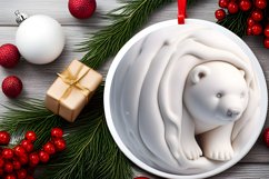 3D Polar Bear Christmas Ornament Sublimation PNG Product Image 2