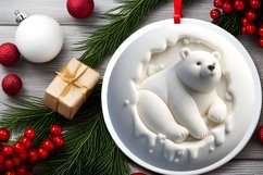 3D Polar Bear Christmas Ornament Sublimation PNG Product Image 2