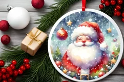 Santa Round Sticker Sublimation PNG Product Image 1