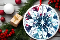 Snow Flake Christmas Ornament Sublimation PNG Product Image 1