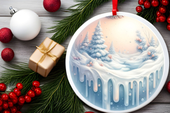 Round Christmass Ornament Sublimation|Clipart Product Image 2