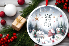 Round Christmass Ornament Sublimation|Clipart Product Image 2