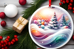 Round Christmass Ornament Sublimation|Clipart Product Image 2