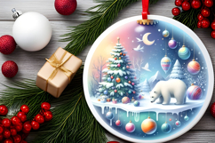 Round Christmass Ornament Sublimation|Clipart Product Image 2