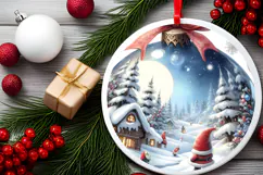 Round Christmass Ornament Sublimation|Clipart Product Image 2