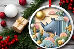 Round Christmas Ornament Sublimation|Clipart Product Image 2