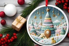 Round Christmas Ornament Sublimation|Clipart Product Image 2