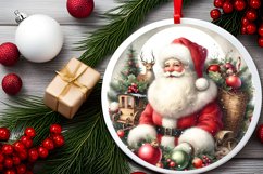 Santa Christmas Round Ornament Sublimation PNG Product Image 2