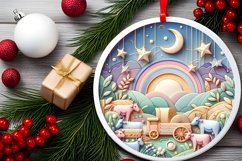 Round Christmas Ornament Sublimation|Clipart Product Image 2