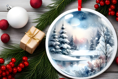 Round Christmass Ornament Sublimation|Clipart Product Image 2