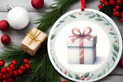 Pastel Gift Christmas Ornament Sublimation PNG Product Image 2