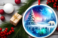 Round Christmass Ornament Sublimation|Clipart Product Image 2