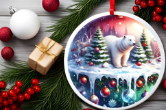 Round Christmass Ornament Sublimation|Clipart Product Image 2