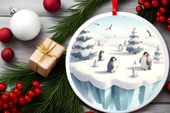 Round Christmass Ornament Sublimation|Clipart Product Image 2