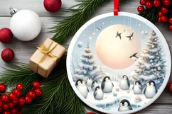 Round Penguins Melting Winter Sublimation PNG Product Image 1