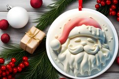 Santa Round Ornament Sublimation PNG Product Image 2