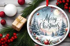 Round Christmass Ornament Sublimation|Clipart Product Image 2