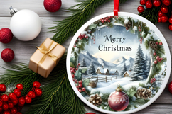 Round Christmass Ornament Sublimation|Clipart Product Image 2
