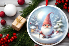 Round Christmass Ornament Sublimation|Clipart Product Image 2