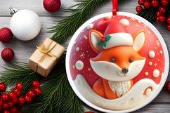 Round Christmas Ornament Sublimation|Clipart Product Image 2